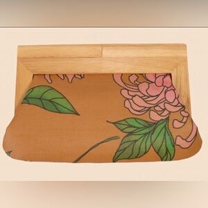Trina Turk Chrysanthemum Clutch Wood Frame Purse